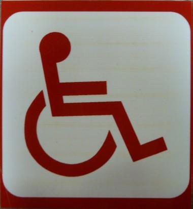 Red accessibility sign