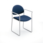 upholstered stacking chair sled base with arms