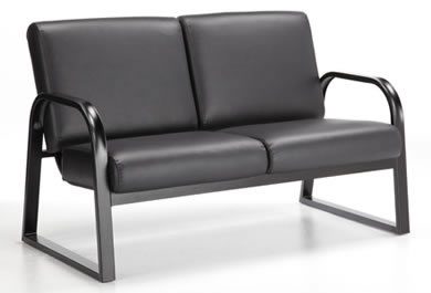 Onyx loveseat black metal frame black cushions