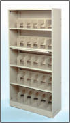 Modular steel shelving unit
