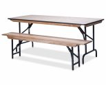 Folding Leg Bench and Heavy Duty Folding Leg Table (Side by Side)