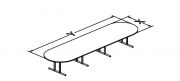 racetrack table TT configuration 4 legs
