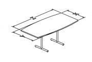e base flip top tables, boat shape T configuration