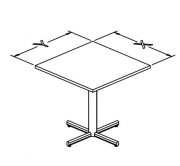 p base fixed table square X configuration