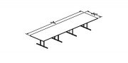 p base fixed table rectangular t conf 4 legs