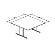 p base folding table square TT configuration