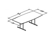 P base folding table boat shape TT configuration