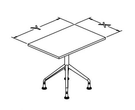 t base fixed tables rectangular x conf