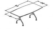T base fixed tables boat shape T conf