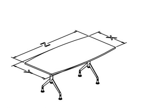 T base folding tables boat shape T conf