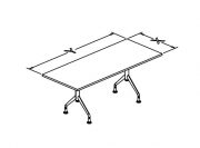 T base flip top tables rectangular T conf